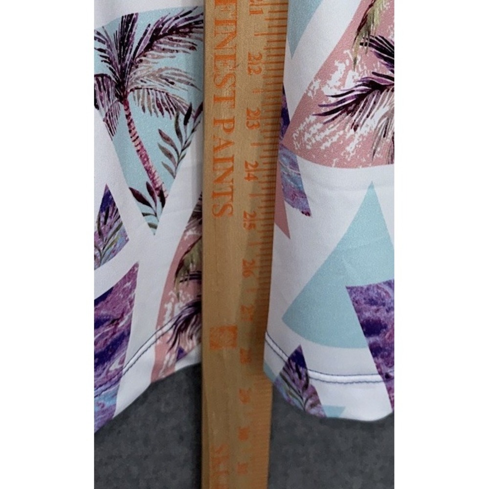 Bad Birdie‎ NEW Medium Golf Polo "Cali" Floral Palm All Over Print Geometric - Picture 7 of 10